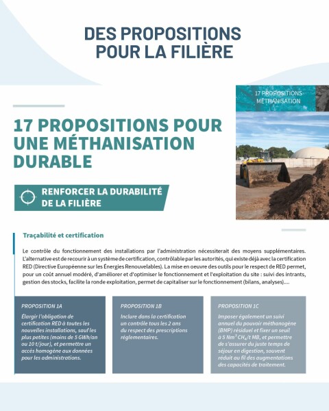 Propositions pour la filière Afterres méthanisation